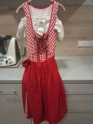 Dirndl rot weiss - 34,
