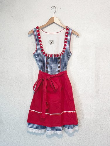 Dirndl kleid blau weiß - kleid,